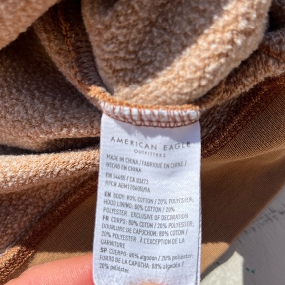 Women's American Eagle Sweatshirt Beige Spell-Out XS Casual College Preppy City - Picture 11 of 16